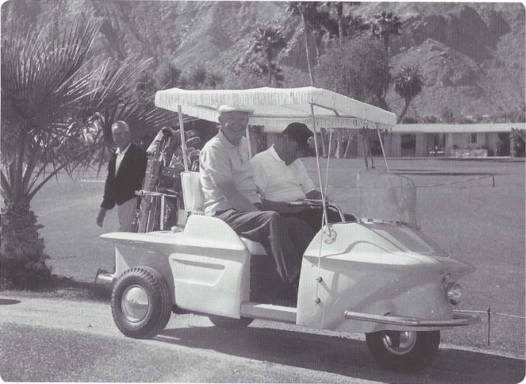 President Eisenhower in golf cart